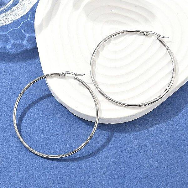 Tarnish Resistant 304 Stainless Steel Big Hoop Earrings