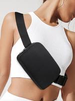 Women's Minimalist All-match Solid Color Fanny Pack, Fashionable Waist Bag for Outdoor Sports Running, Casual Sporty Sling Ba...
