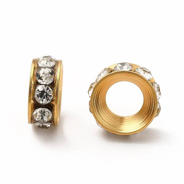 Ion Plating(IP) 201 Stainless Steel Crystal Rhinestone Spacer Beads