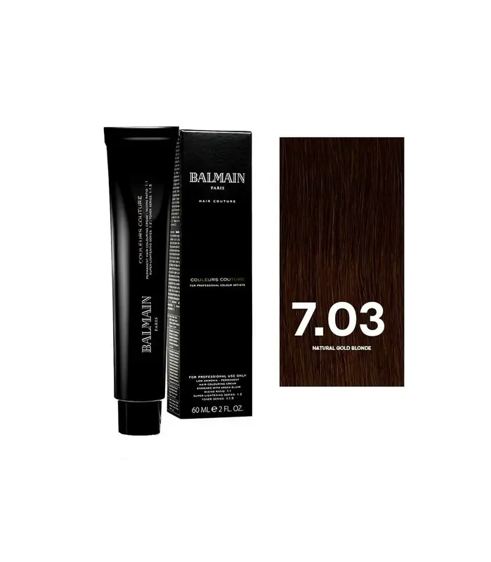 Balmain Professionnel Couleurs Couture Tintura Permanente Per Capelli 7.03 Biondo Dorato Naturale 60 ml