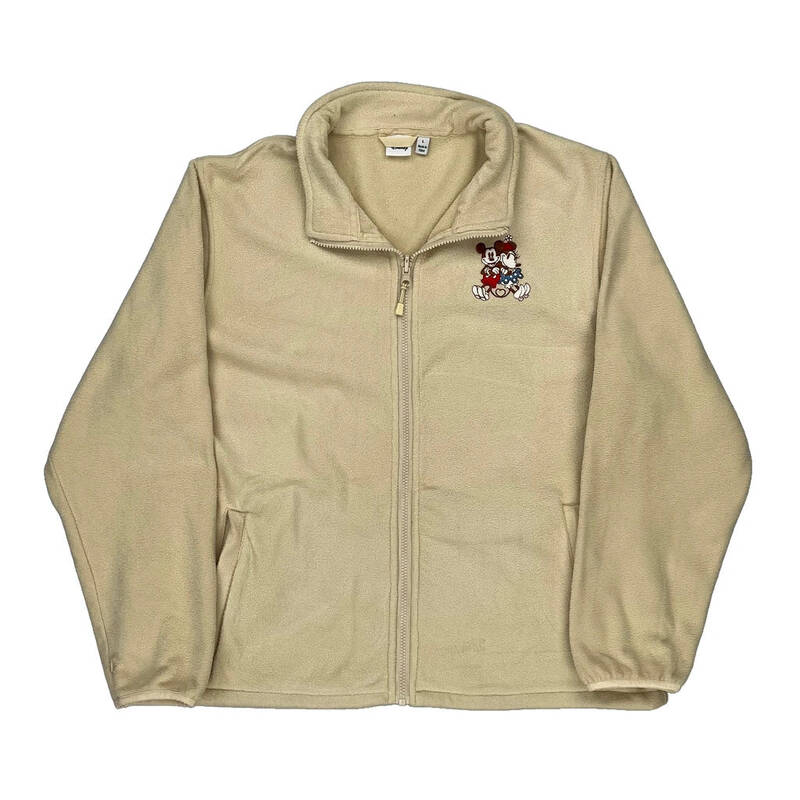 Mickey Mouse Disney Fleece Jacket - Large Beige Polyester