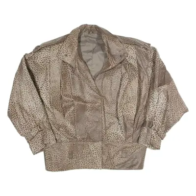 Oversized Womens Jacket Brown Leather 90s S