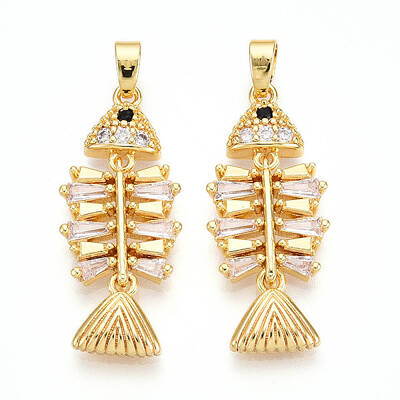 Brass Micro Pave Cubic Zirconia Pendants