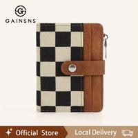 GAINSNS Women's Fashionable Plaid Pattern Short Compact Durable Wallet, Gifts for Girlfriend, Casual Versatile Card Holder wi...