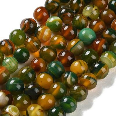 Natural Striped Agate/Banded Agate Beads Strands