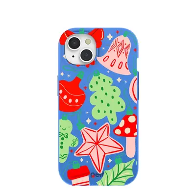 Electric Blue Festive Flair iPhone 15 Case