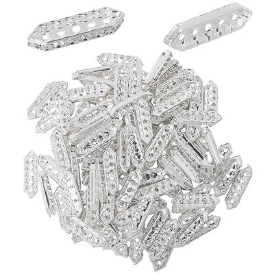 100Pcs Alloy Crystal Rhinestone Spacers Bars