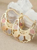 Fashion Hollow Out Design Hoop Earrings, Geometric Design Earrings for Women, Daily Clothing Decor, Trendy All-match & Exquis...