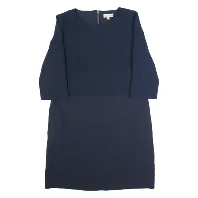 PHASE EIGHT Womens Shift Dress Blue Short Sleeve Knee Length M