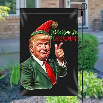 Aperturee Funny Santa Trump Be Home For Christmas Garden Flag | Flags For The Garden | Large Decorative Yard Flags | Large Ou...