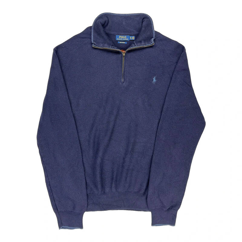 Ralph Lauren 1/4 Zip - XL Blue Cotton