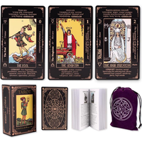 Tarot Cards for Beginners, Classic Tarot Cards with Meanings on Them, Durable Tarot Cards with Guide Book for Beginners (Blac...
