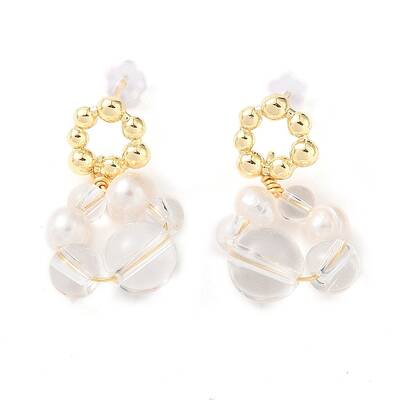 Natural Quartz Crystal Dangle Earrings