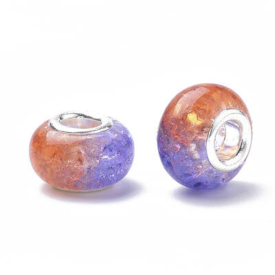 Crackle Resin European Beads