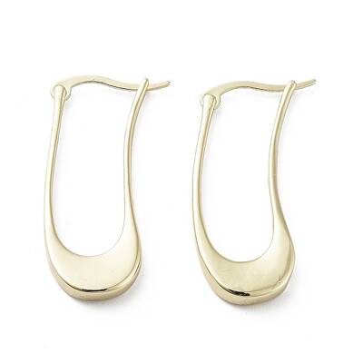 Twist Oval Brass Hoop Earrings