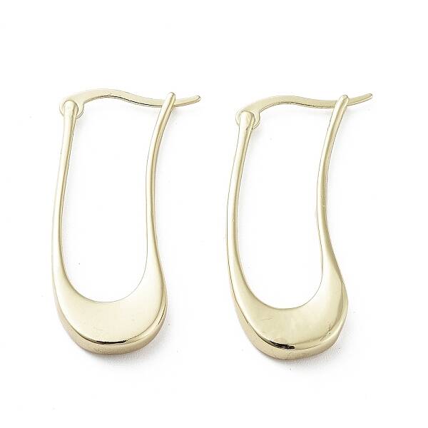 Twist Oval Brass Hoop Earrings