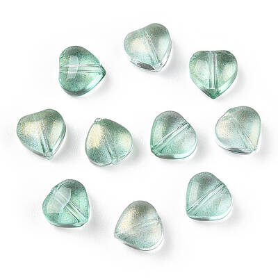Transparent Spray Painted Glass Beads