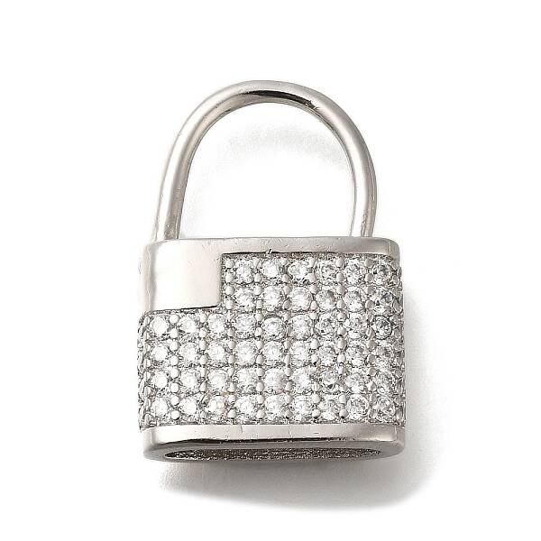 Rack Plating Brass Micro Pave Clear Cubic Zirconia Clasps