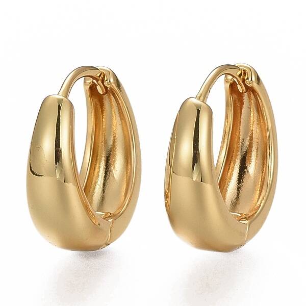Brass Huggie Hoop Earrings