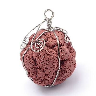 Irregular Synthetic Lava Rock Big Pendants