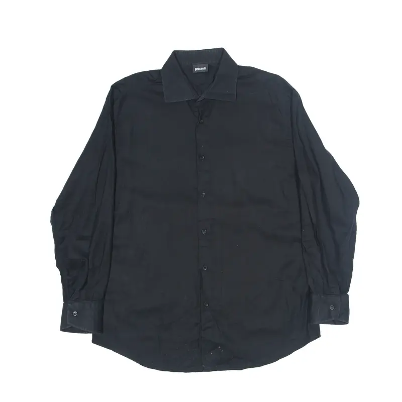 JUSTCAVALLI Formal Shirt Black Long Sleeve Mens M