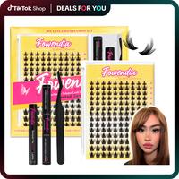 Short Manga Lashes, California Sunset Short, Wanna Be Short | Cluster C/D Curl  Extension Kit | 8-18mm Lash Clusters with Bon...