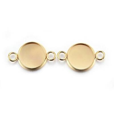 201 Stainless Steel Cabochon Connector Settings