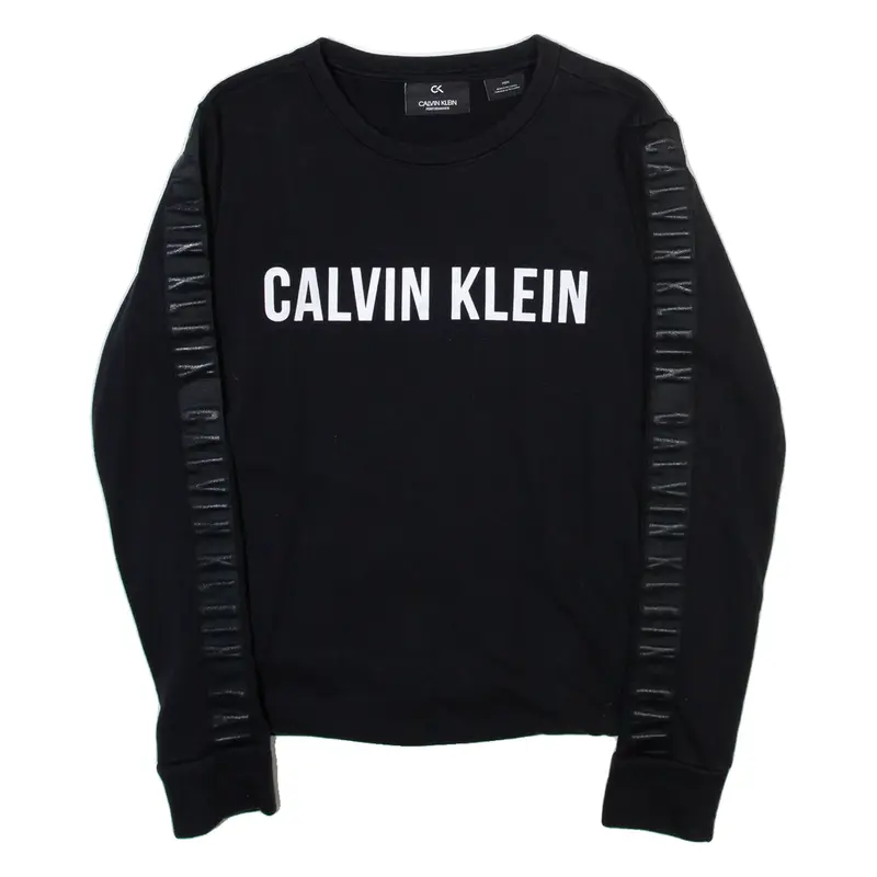 CALVIN KLEIN PERFORMANCE Womens Sweatshirt Black Crew Neck M
