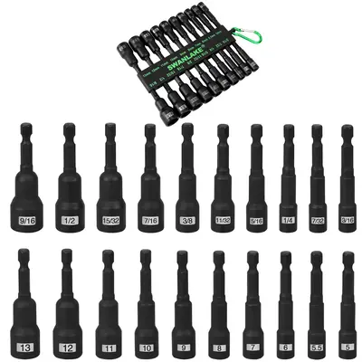 Magnetic Nut Driver Set, 20-Piece Metric & SAE 1/4\
