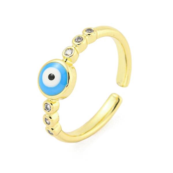 304 Stainless Steel Cubic Zirconia Open Cuff Ring