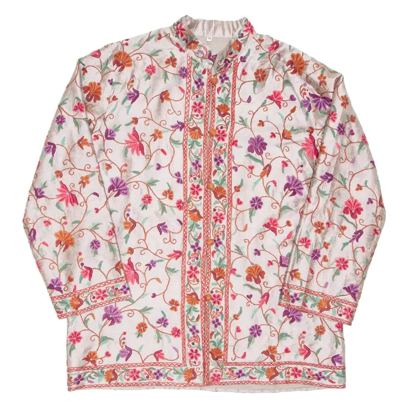 Womens Printed Blouse Grey Long Sleeve Floral M