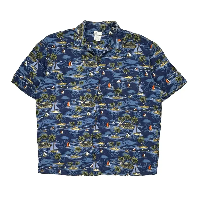 Disney Hawaiian Shirt - Large Blue Viscose
