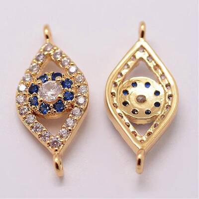 Brass Micro Pave Cubic Zirconia Links