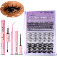 Mixed Styles Individual Eyelash Clusters False Eyelashes, 1 Set Including 400pcs/box Natural Curl Eyelashes & Glue & Remover ...