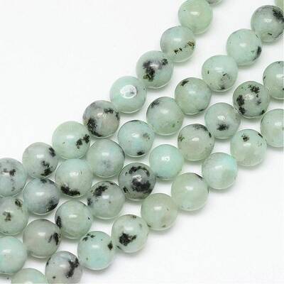 Natural Sesame Jasper/Kiwi Jasper Bead Strands