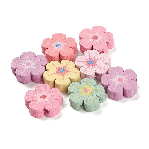 Spray Painted Natural Maple Wood Beads