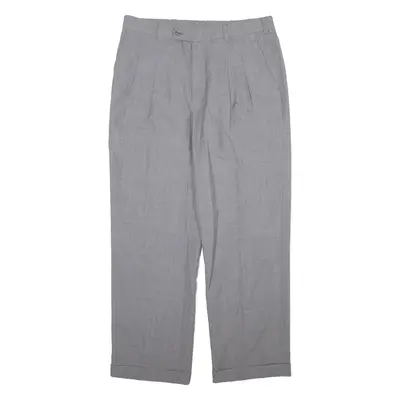 Mens Trousers Grey Relaxed Straight W32 L28
