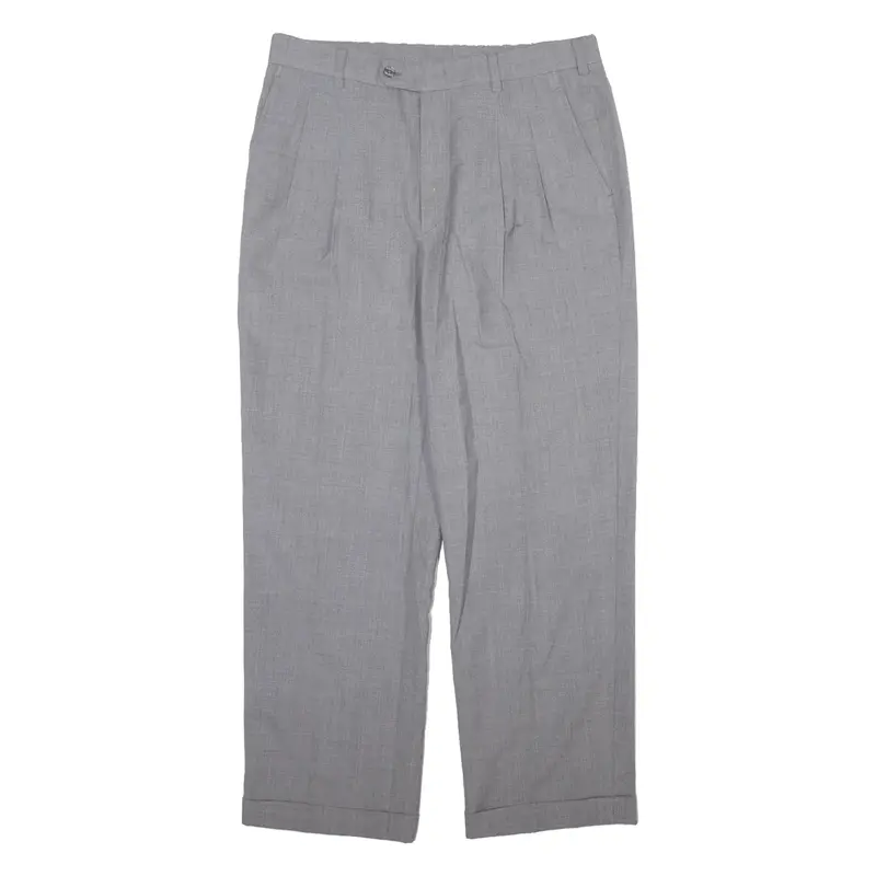 Mens Trousers Grey Relaxed Straight W32 L28