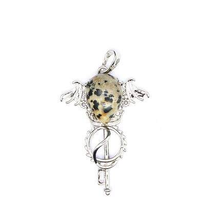 Natural Dalmatian Jasper Teardrop Pendants