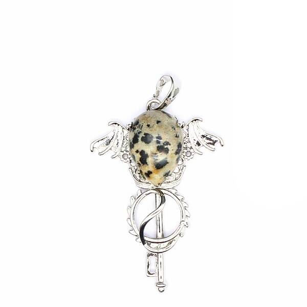 Natural Dalmatian Jasper Teardrop Pendants