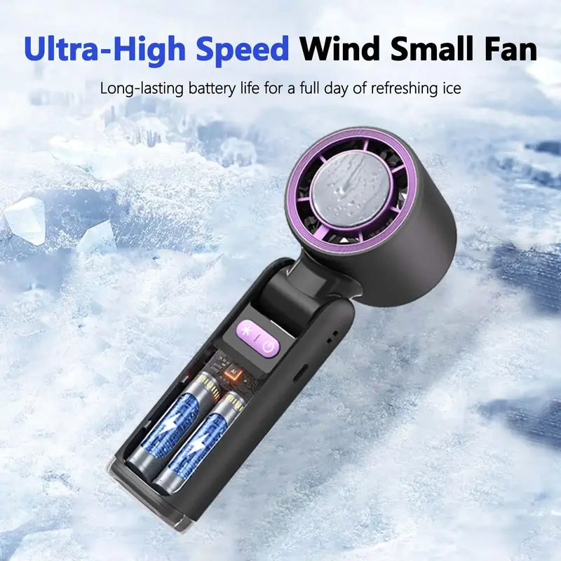 Ntaanoo Portable Turbo Handheld Fan - 5-Speed Rechargeable 3-in-1 Cooling Design, Foldable for Outdoor, Travel & Summer Use, ...