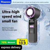 Ntaanoo Portable Turbo Handheld Fan - 5-Speed Rechargeable 3-in-1 Cooling Design, Foldable for Outdoor, Travel & Summer Use, ...