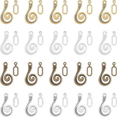 4 Colors Alloy Hook and Eye Clasps