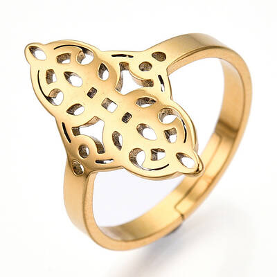 Ion Plating(IP) 304 Stainless Steel Sailor's Knot Adjustable Ring