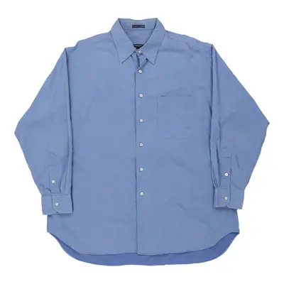 Made in USA 100s 2 Ply Cotton Burberry London Shirt - XL Blue Cotton
