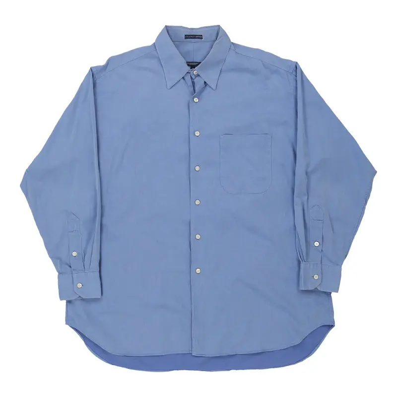 Made in USA 100s 2 Ply Cotton Burberry London Shirt - XL Blue Cotton