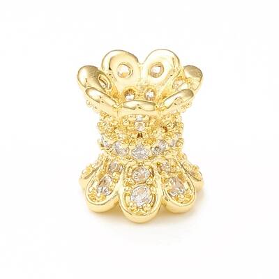 Brass Micro Pave Cubic Zirconia Spacer Beads