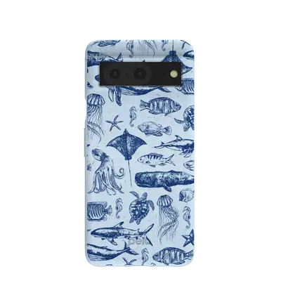 Powder Blue Marine Life Google Pixel 8 Case