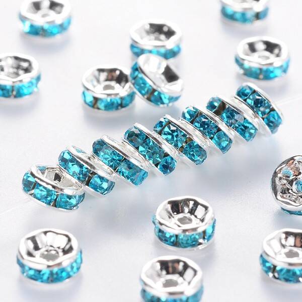 Brass Grade A Rhinestone Spacer Beads