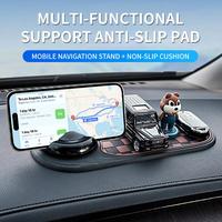 Car Anti-skid Pad Holder with Gel Pad and Spring, Car Center Dashboard Mobile Phone Jewelry Fixing Holder Gel Pad with Decora...